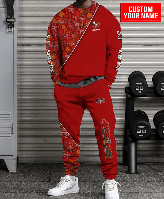 San Francisco 49ers Christmas Pattern Unisex Combo Sweatshirt And Sweatpants AZCASP000077TeamColor