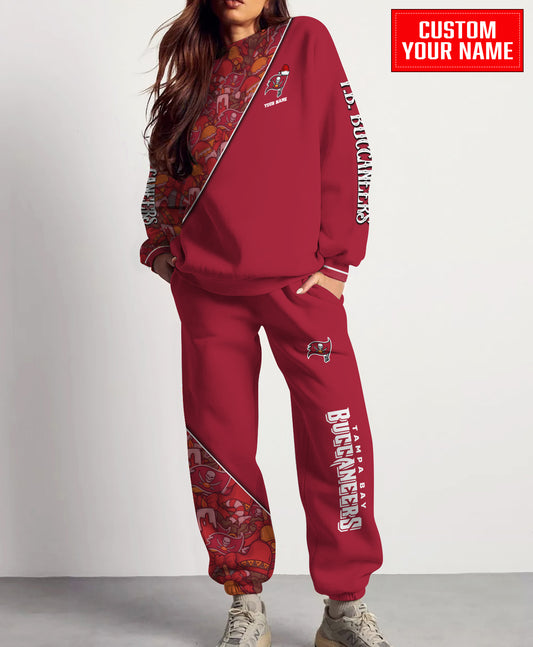 Tampa Bay Buccaneers Christmas Pattern Unisex Combo Sweatshirt And Sweatpants AZCASP000079TeamColor