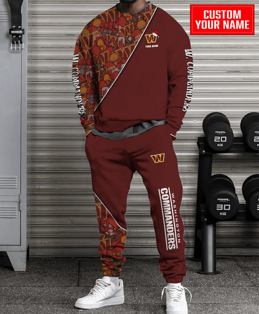 Washington Commanders Christmas Pattern Unisex Combo Sweatshirt And Sweatpants AZCASP000080TeamColor