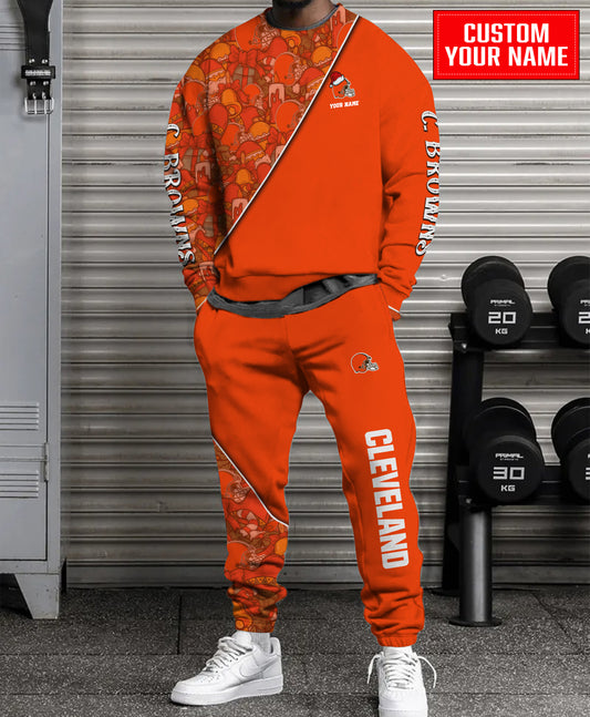 Cleveland Browns Christmas Pattern Unisex Combo Sweatshirt And Sweatpants AZCASP000084TeamColor