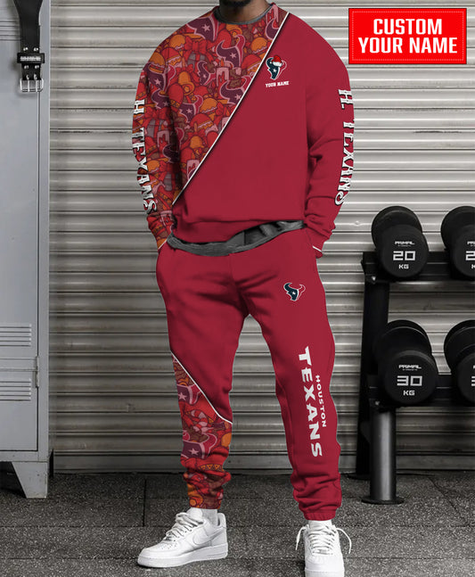 Houston Texans Christmas Pattern Unisex Combo Sweatshirt And Sweatpants AZCASP000086TeamColor