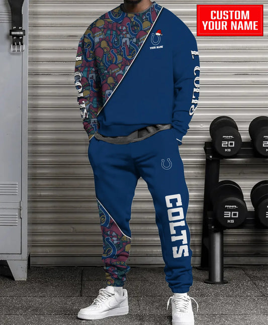 Indianapolis Colts Christmas Pattern Unisex Combo Sweatshirt And Sweatpants AZCASP000087TeamColor