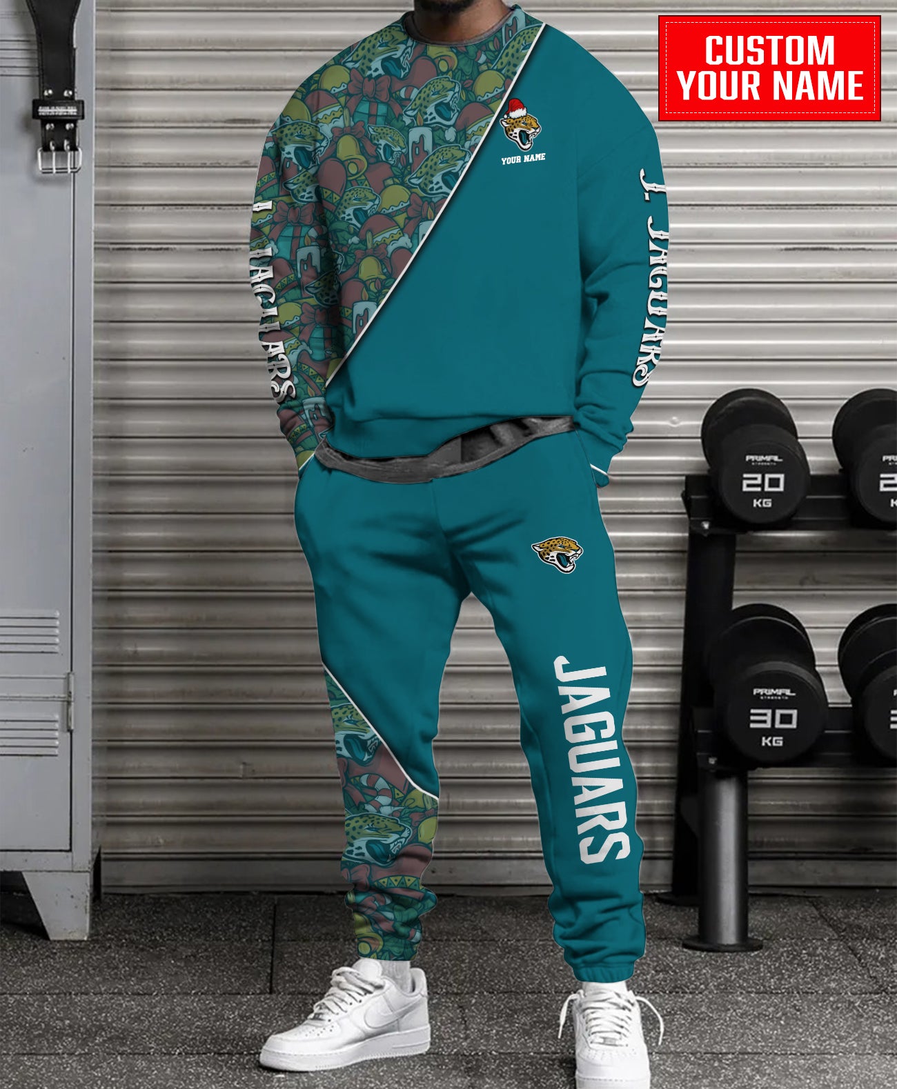 Jacksonville Jaguars Christmas Pattern Unisex Combo Sweatshirt And Sweatpants AZCASP000088TeamColor