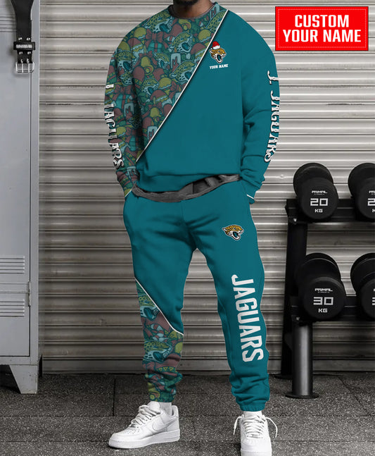 Jacksonville Jaguars Christmas Pattern Unisex Combo Sweatshirt And Sweatpants AZCASP000088TeamColor