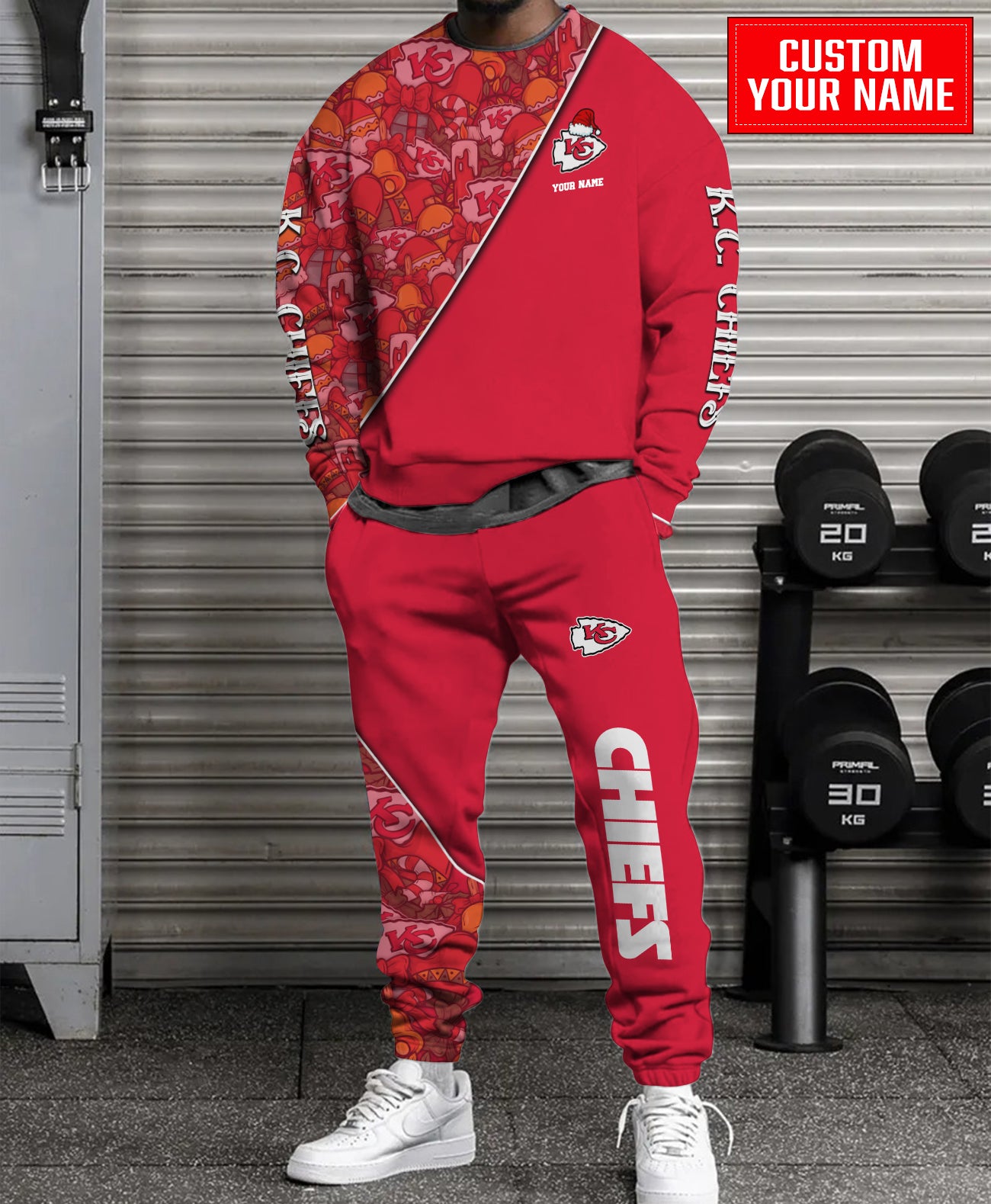 Kansas City Chiefs Christmas Pattern Unisex Combo Sweatshirt And Sweatpants AZCASP000089TeamColor