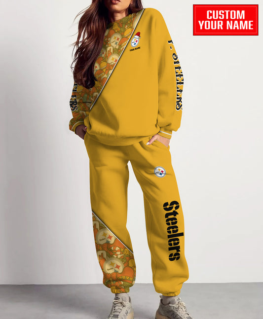 Pittsburgh Steelers Christmas Pattern Unisex Combo Sweatshirt And Sweatpants AZCASP000095TeamColor