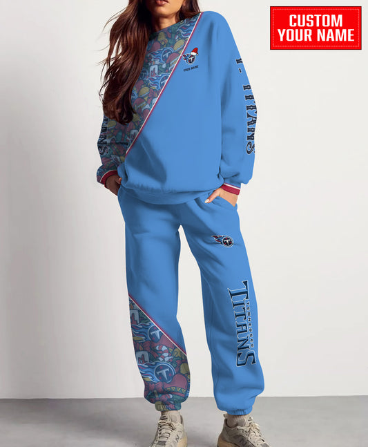 Tennessee Titans Christmas Pattern Unisex Combo Sweatshirt And Sweatpants AZCASP000096TeamColor