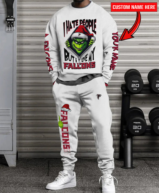 Atlanta Falcons Combo Unisex Sweatshirt And Sweatpants Christmas Collection AZCASP000098White