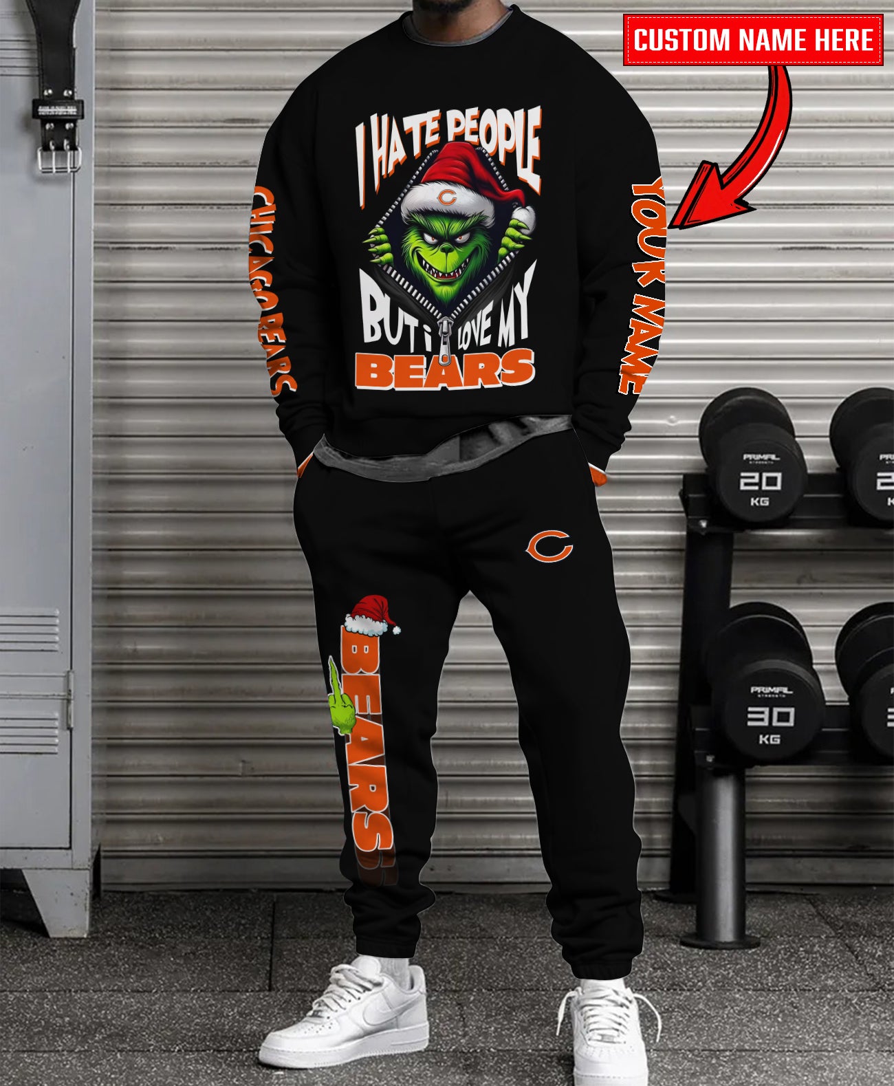 Chicago Bears Combo Unisex Sweatshirt And Sweatpants Christmas Collection AZCASP000100Black