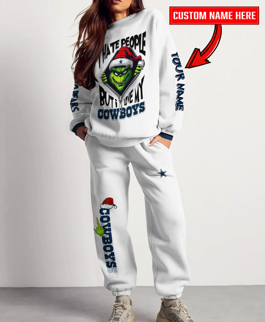 Dallas Cowboys Combo Unisex Sweatshirt And Sweatpants Christmas Collection AZCASP000101White