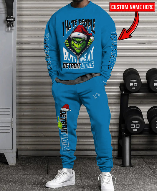 Detroit Lions Combo Unisex Sweatshirt And Sweatpants Christmas Collection AZCASP000102TeamColor