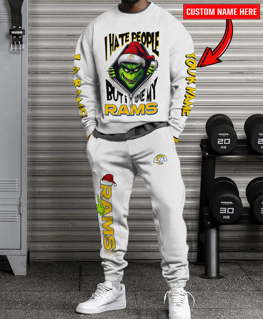 Los Angeles Rams Combo Unisex Sweatshirt And Sweatpants Christmas Collection AZCASP000104White