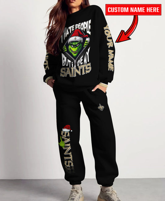 New Orleans Saints Combo Unisex Sweatshirt And Sweatpants Christmas Collection AZCASP000106Black