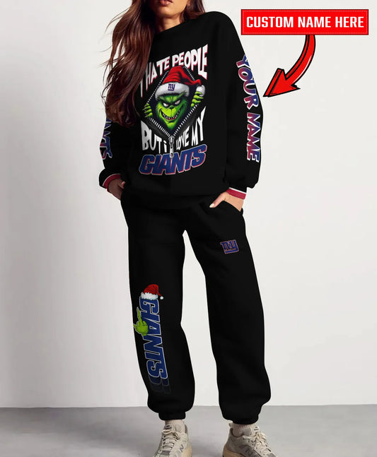 New York Giants Combo Unisex Sweatshirt And Sweatpants Christmas Collection AZCASP000107Black