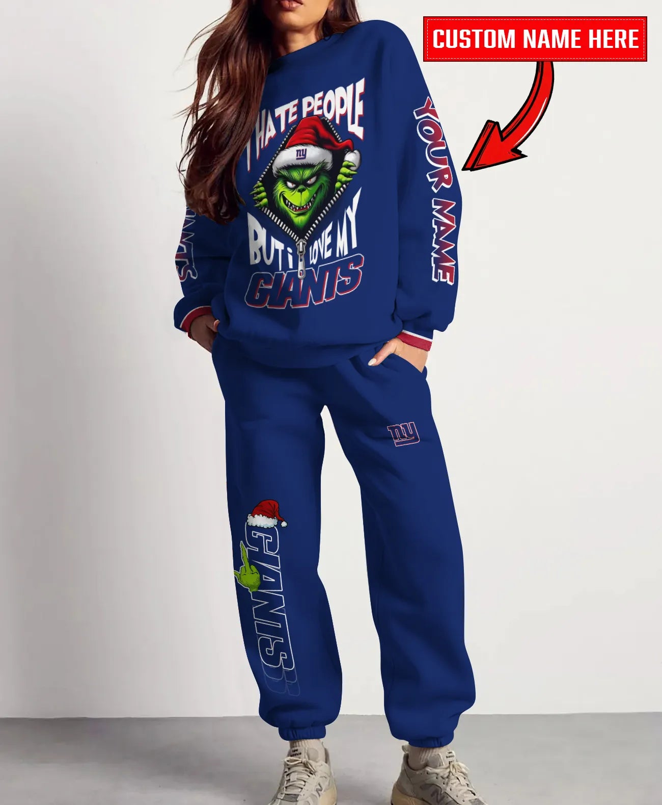 New York Giants Combo Unisex Sweatshirt And Sweatpants Christmas Collection AZCASP000107TeamColor