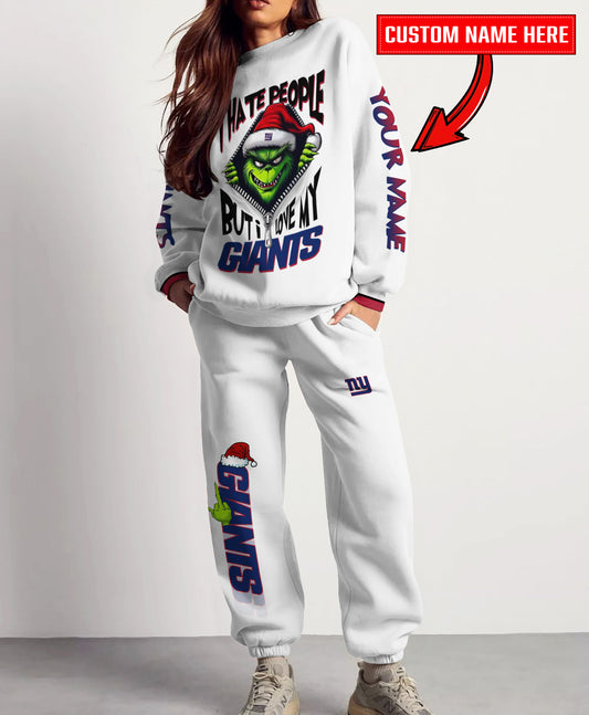 New York Giants Combo Unisex Sweatshirt And Sweatpants Christmas Collection AZCASP000107White