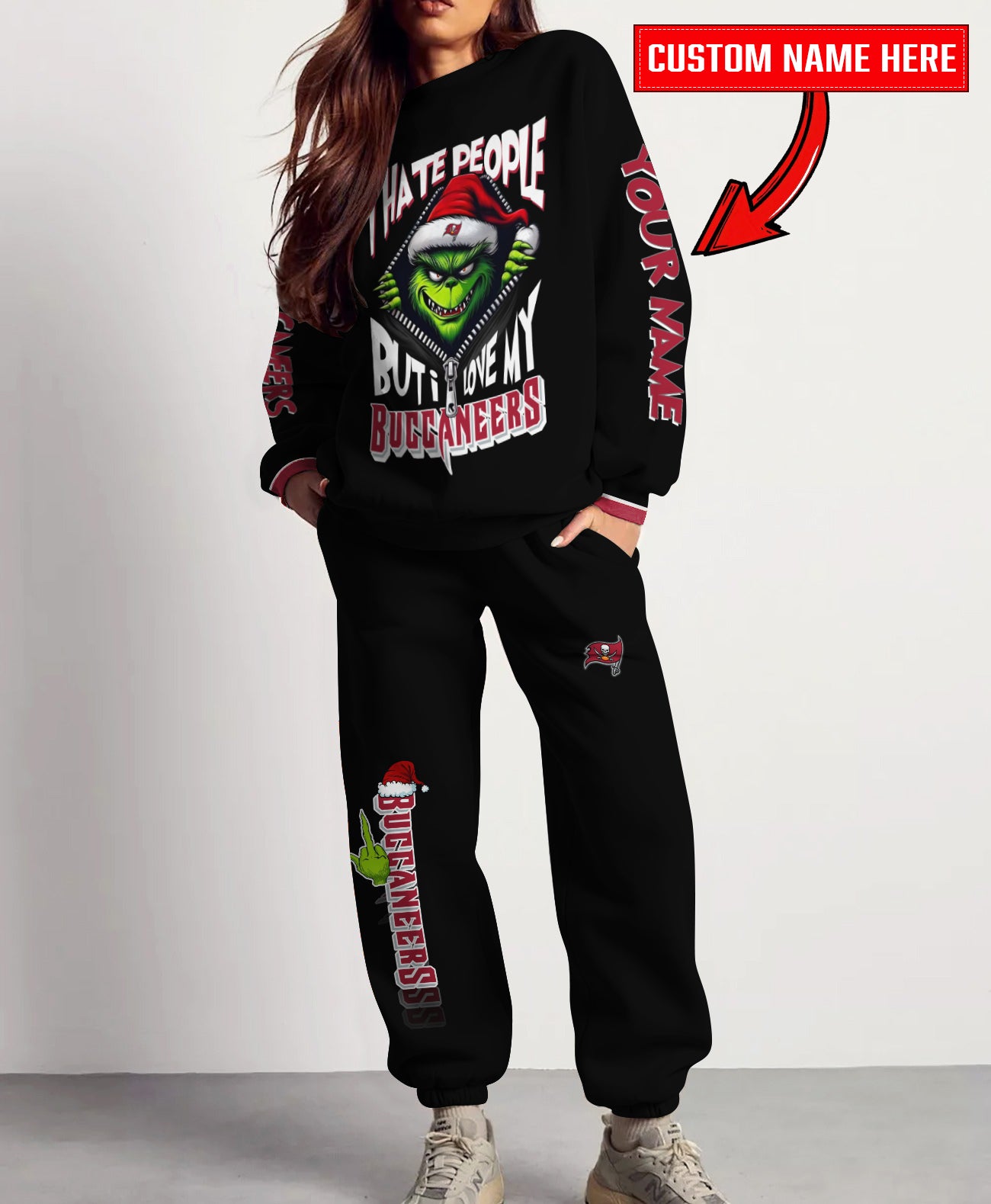 Tampa Bay Buccaneers Combo Unisex Sweatshirt And Sweatpants Christmas Collection AZCASP000111Black