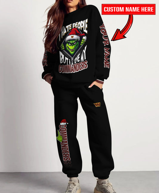 Washington Commanders Combo Unisex Sweatshirt And Sweatpants Christmas Collection AZCASP000112Black