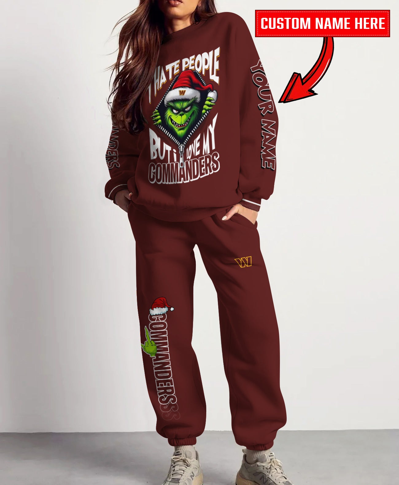 Washington Commanders Combo Unisex Sweatshirt And Sweatpants Christmas Collection AZCASP000112TeamColor