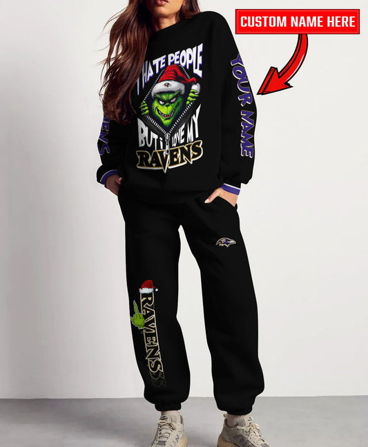 Baltimore Ravens Combo Unisex Sweatshirt And Sweatpants Christmas Collection AZCASP000113Black
