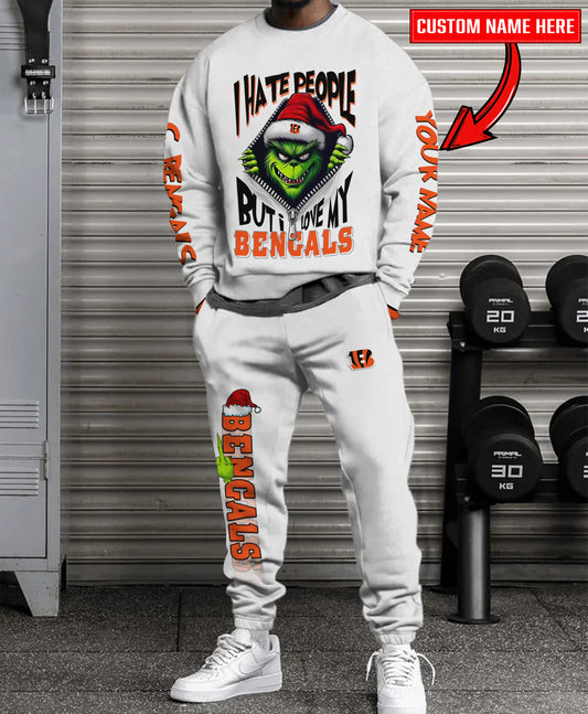 Cincinnati Bengals Combo Unisex Sweatshirt And Sweatpants Christmas Collection AZCASP000115White