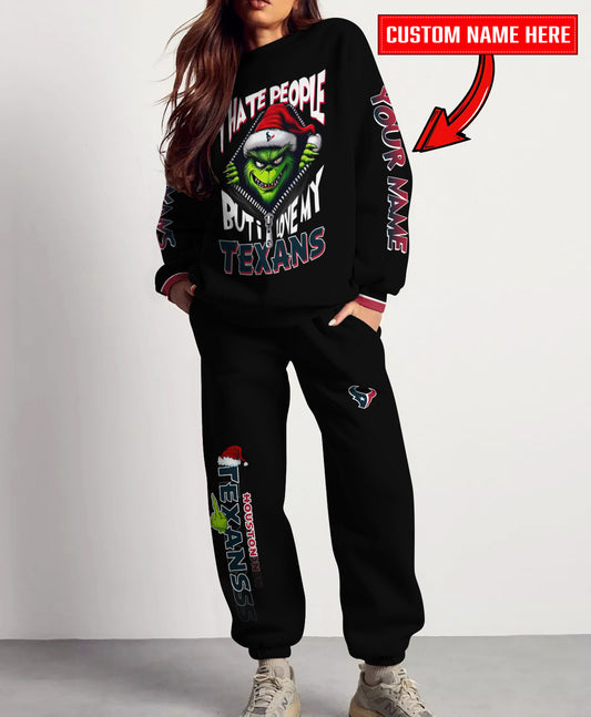 Houston Texans Combo Unisex Sweatshirt And Sweatpants Christmas Collection AZCASP000118Black