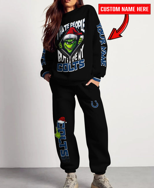 Indianapolis Colts Combo Unisex Sweatshirt And Sweatpants Christmas Collection AZCASP000119Black