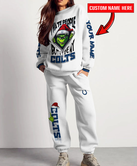 Indianapolis Colts Combo Unisex Sweatshirt And Sweatpants Christmas Collection AZCASP000119White