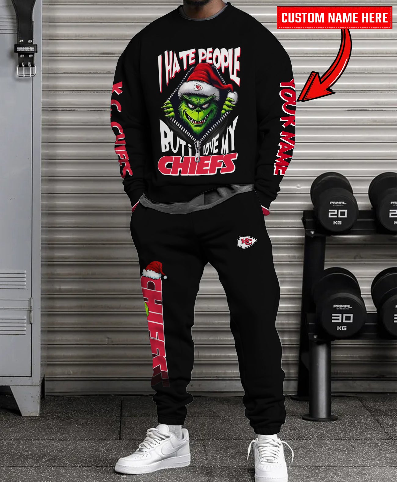 Kansas City Chiefs Combo Unisex Sweatshirt And Sweatpants Christmas Collection AZCASP000121Black