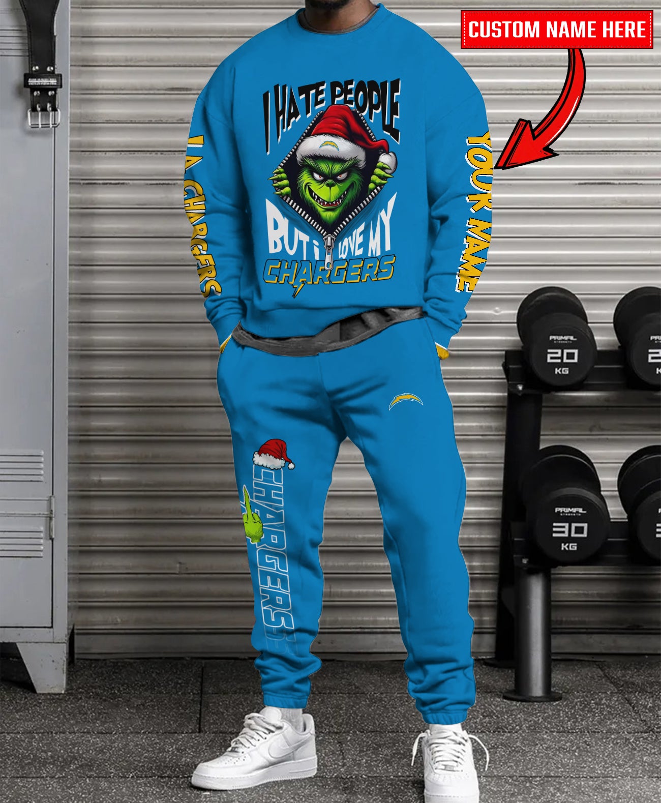 Los Angeles Chargers Combo Unisex Sweatshirt And Sweatpants Christmas Collection AZCASP000123TeamColor