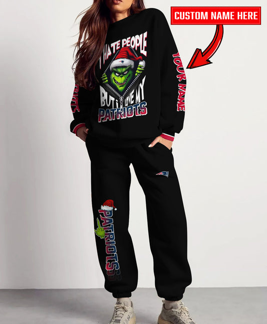 New England Patriots Combo Unisex Sweatshirt And Sweatpants Christmas Collection AZCASP000125Black