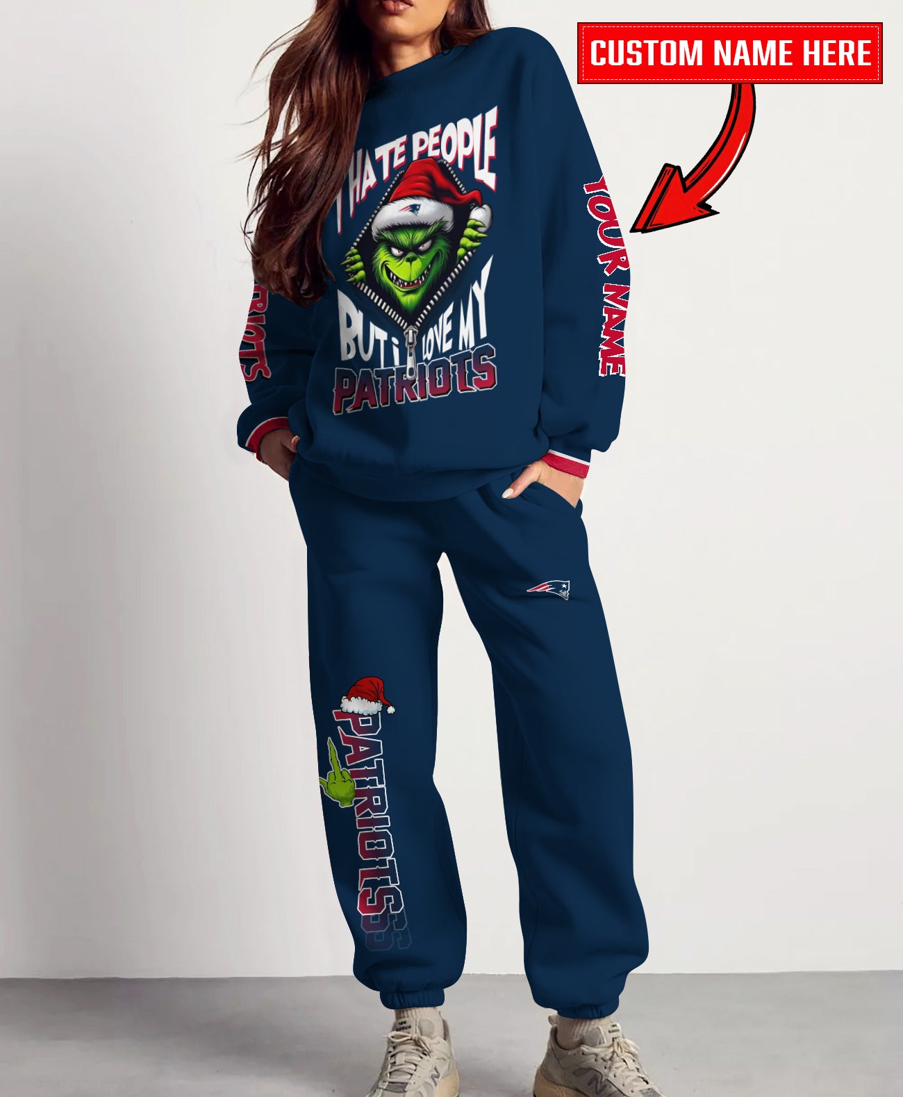 New England Patriots Combo Unisex Sweatshirt And Sweatpants Christmas Collection AZCASP000125TeamColor