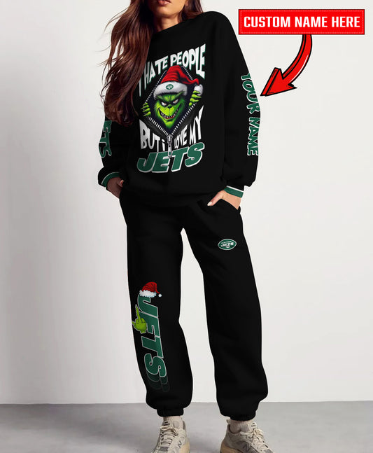 New York Jets Combo Unisex Sweatshirt And Sweatpants Christmas Collection AZCASP000126Black