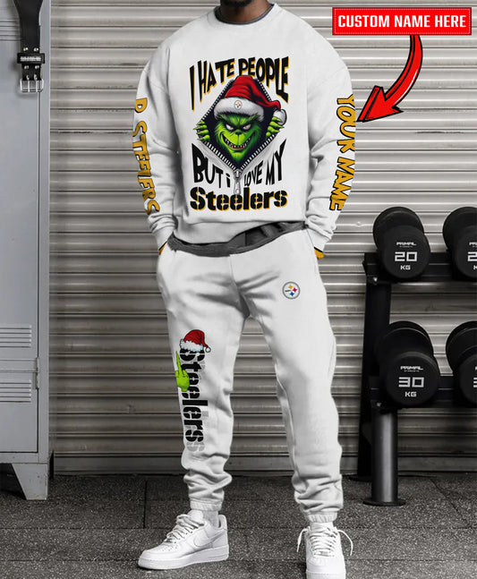 Pittsburgh Steelers Combo Unisex Sweatshirt And Sweatpants Christmas Collection AZCASP000127White