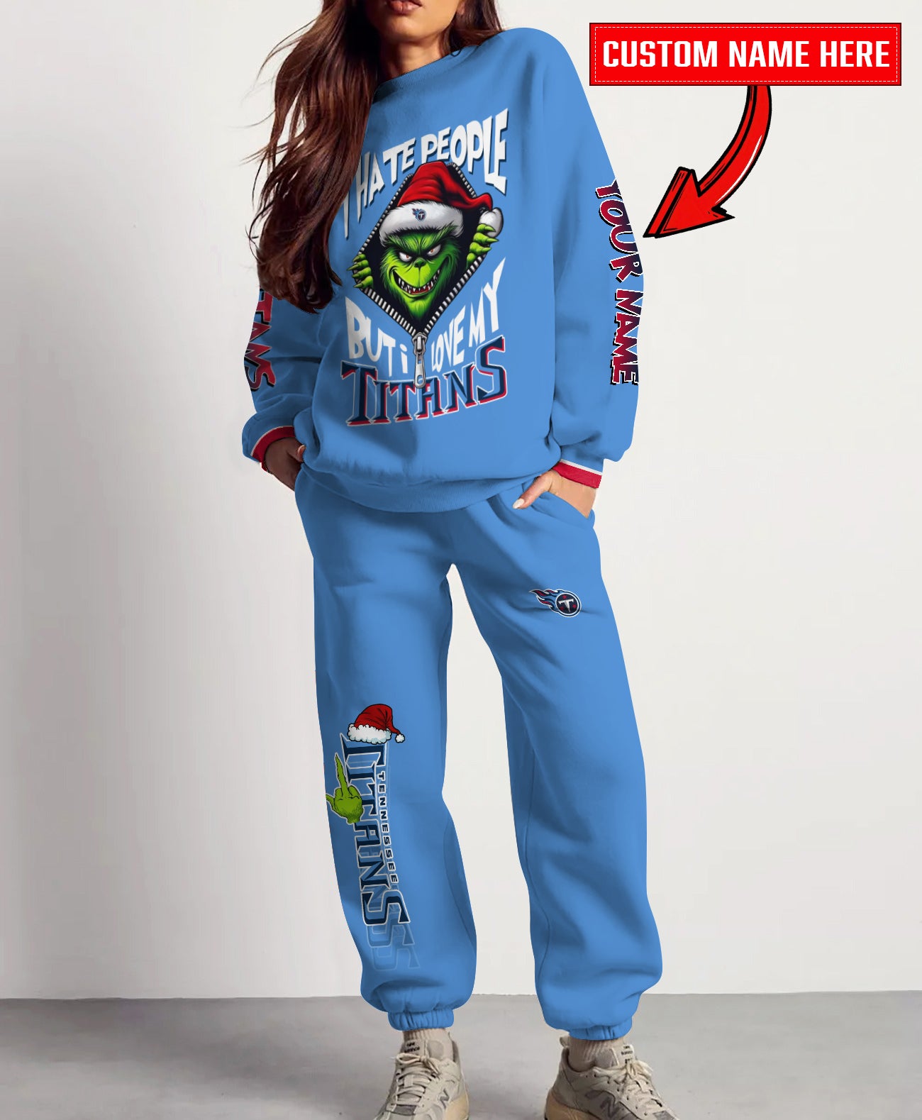 Tennessee Titans Combo Unisex Sweatshirt And Sweatpants Christmas Collection AZCASP000128TeamColor