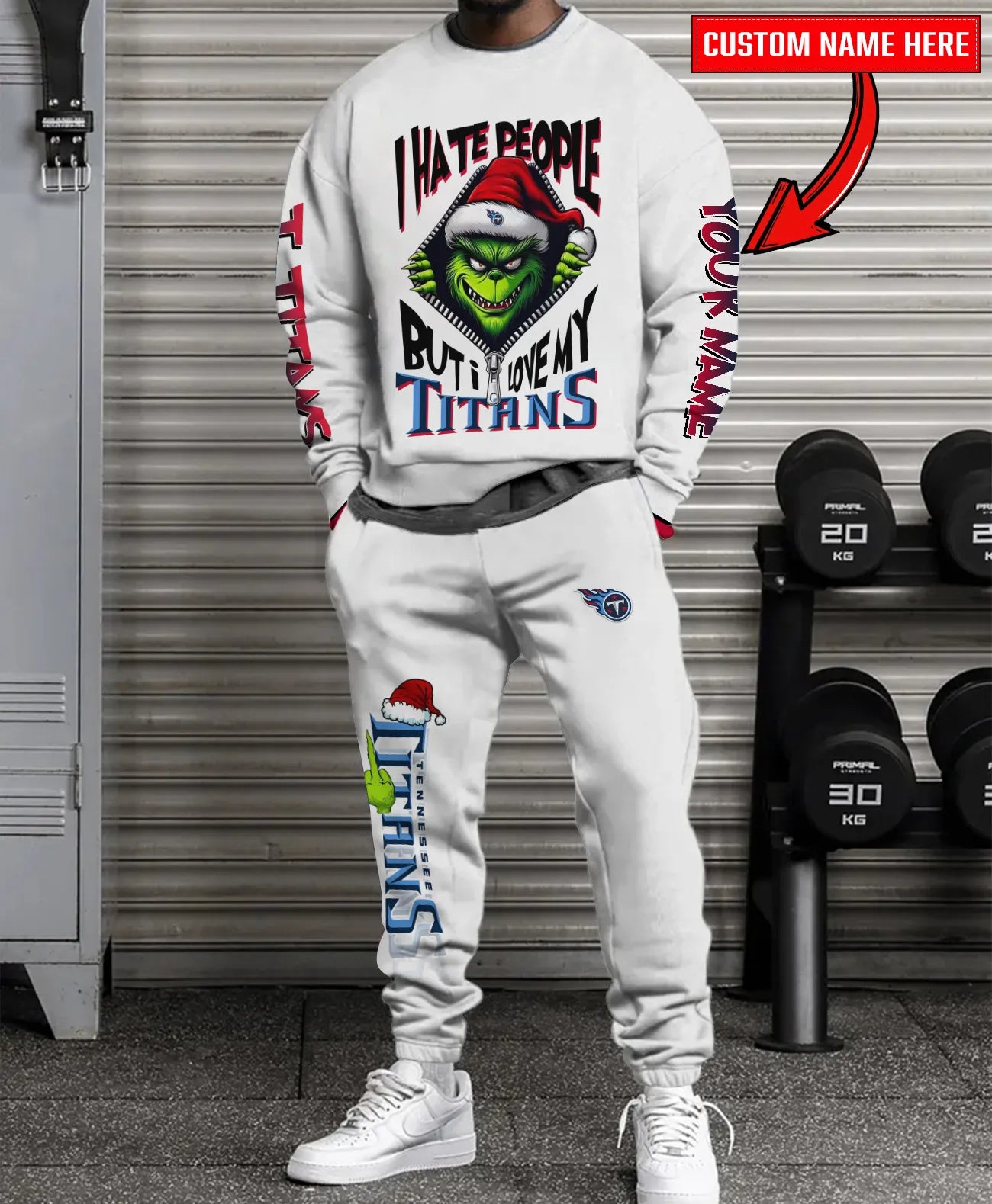 Tennessee Titans Combo Unisex Sweatshirt And Sweatpants Christmas Collection AZCASP000128White