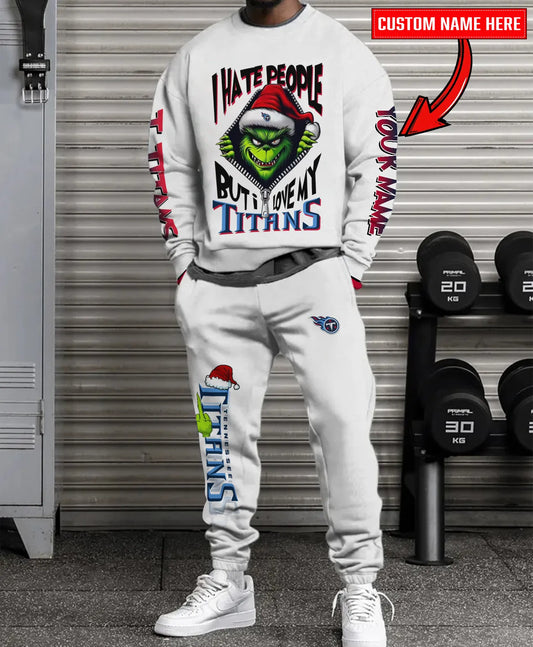 Tennessee Titans Combo Unisex Sweatshirt And Sweatpants Christmas Collection AZCASP000128White
