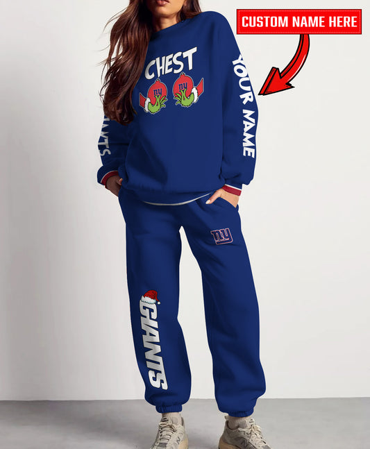 New York Giants Chest – Nuts Combo Sweatshirt And Sweatpants Christmas Collection AZCASP000139TeamColor