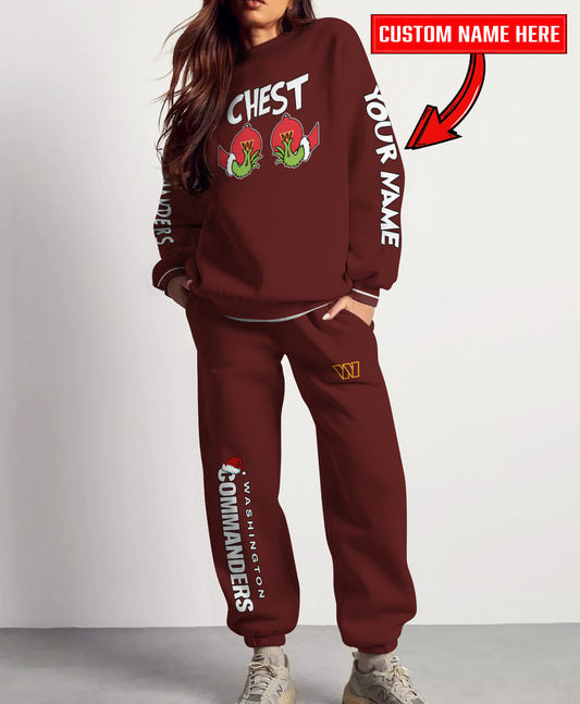 Washington Commanders Chest – Nuts Combo Sweatshirt And Sweatpants Christmas Collection AZCASP000144TeamColor