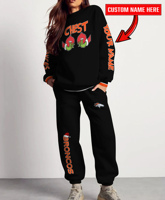 Denver Broncos Chest – Nuts Combo Sweatshirt And Sweatpants Christmas Collection AZCASP000149Black
