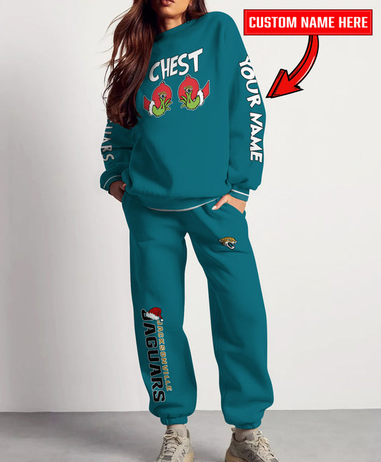 Jacksonville Jaguars Chest – Nuts Combo Sweatshirt And Sweatpants Christmas Collection AZCASP000152TeamColor