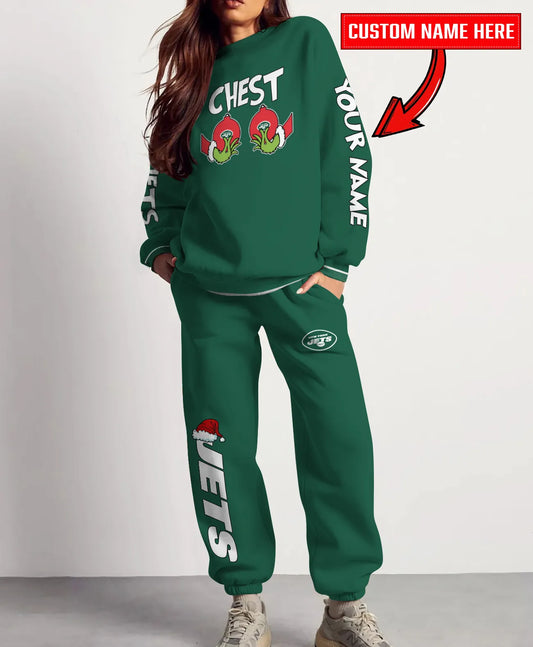 New York Jets Chest – Nuts Combo Sweatshirt And Sweatpants Christmas Collection AZCASP000158TeamColor