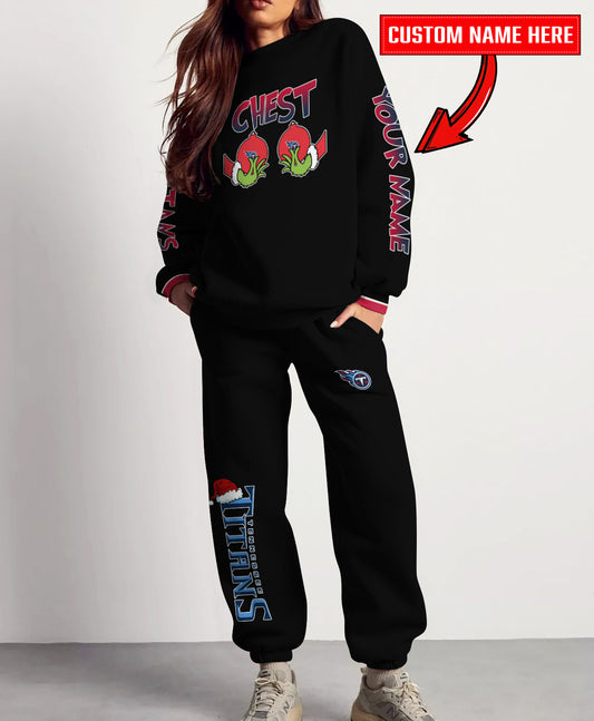 Tennessee Titans Chest – Nuts Combo Sweatshirt And Sweatpants Christmas Collection AZCASP000160Black