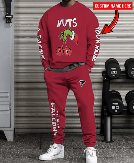 Atlanta Falcons Chest – Nuts Combo Sweatshirt And Sweatpants Christmas Collection AZCASP000162TeamColor