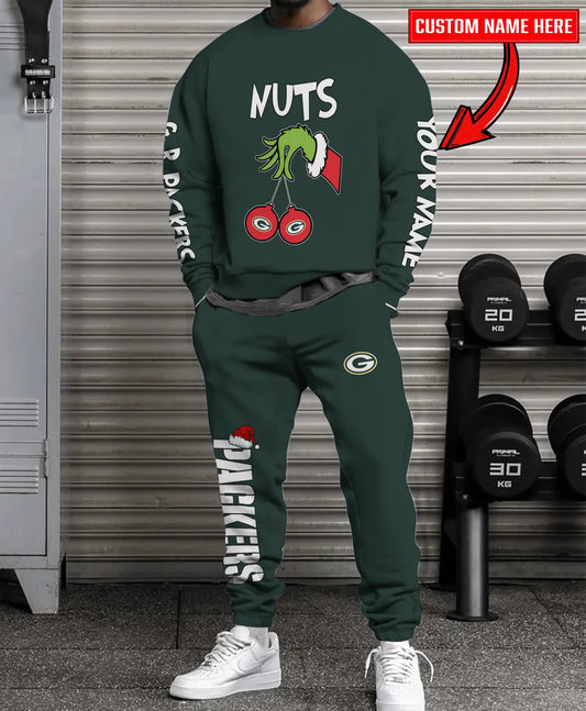 Green Bay Packers Chest – Nuts Combo Sweatshirt And Sweatpants Christmas Collection AZCASP000167TeamColor
