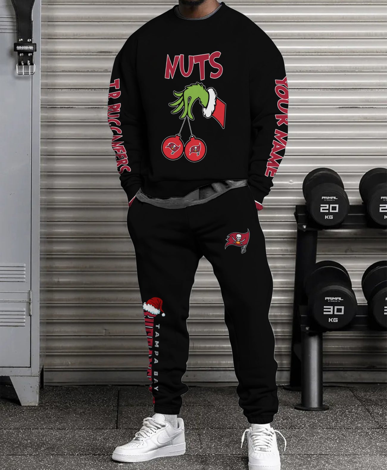 Tampa Bay Buccaneers Chest – Nuts Combo Sweatshirt And Sweatpants Christmas Collection AZCASP000175Black