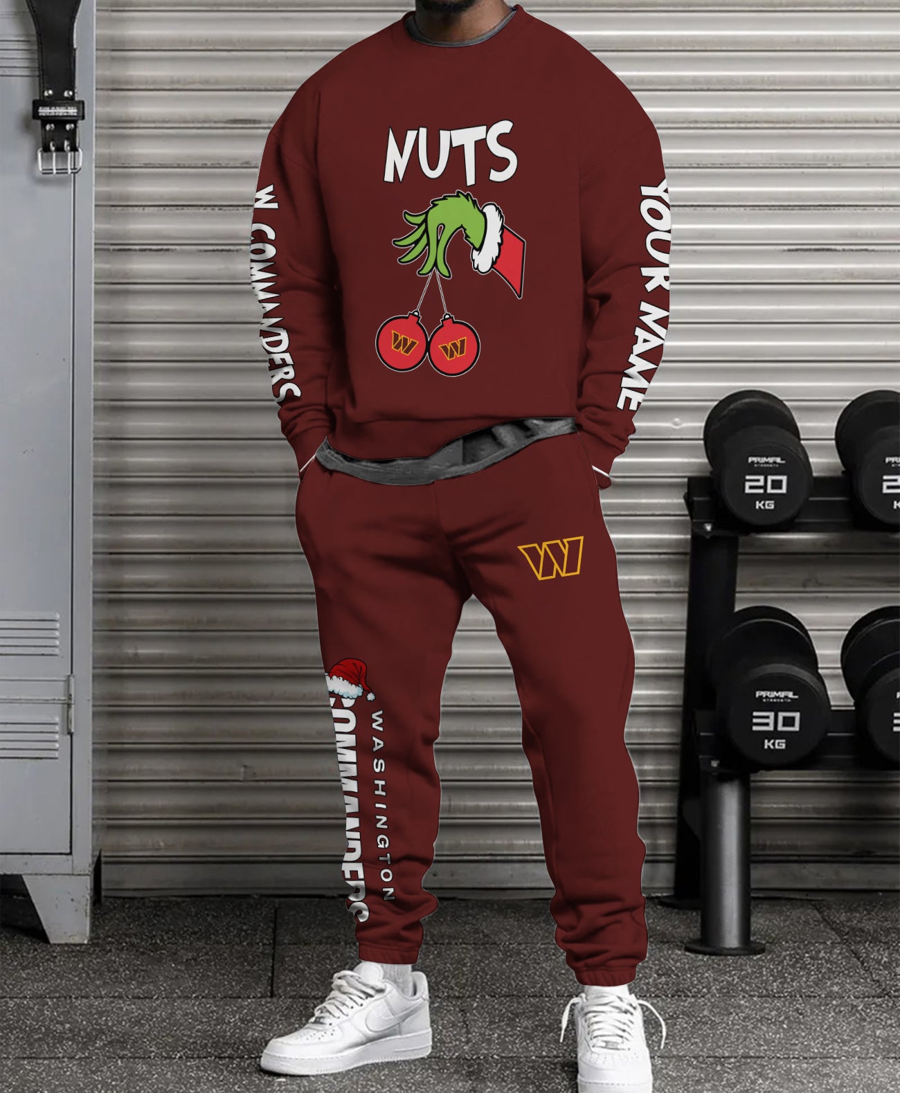 Washington Commanders Chest – Nuts Combo Sweatshirt And Sweatpants Christmas Collection AZCASP000176TeamColor