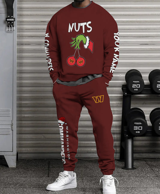 Washington Commanders Chest – Nuts Combo Sweatshirt And Sweatpants Christmas Collection AZCASP000176TeamColor