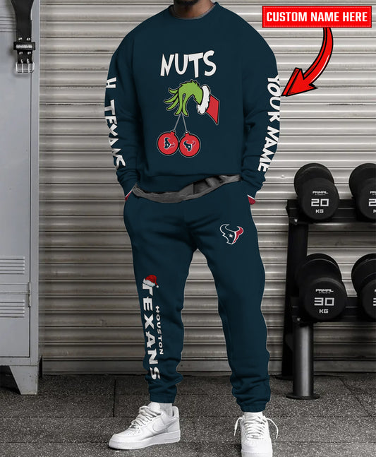 Houston Texans Chest – Nuts Combo Sweatshirt And Sweatpants Christmas Collection AZCASP000182TeamColor