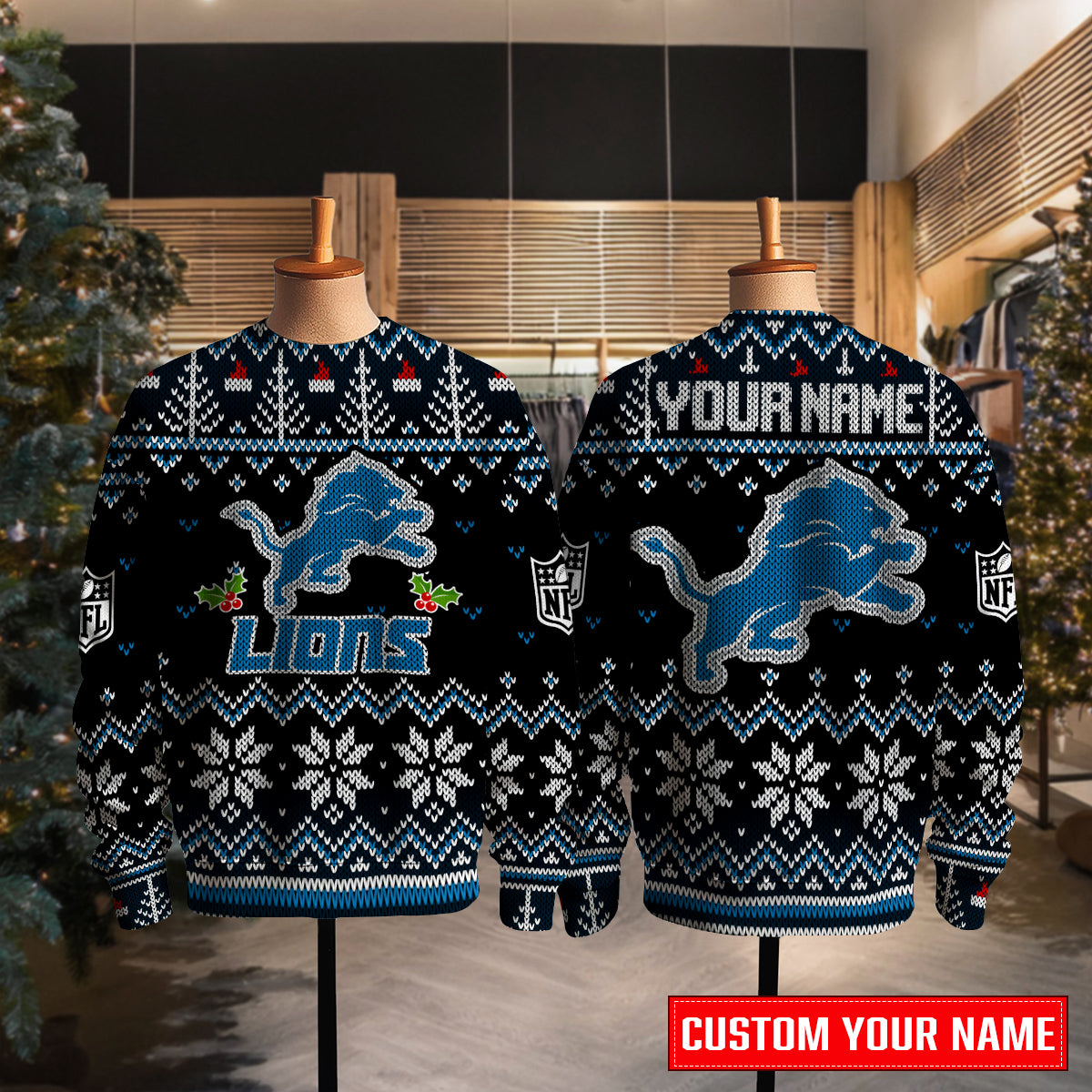 Detroit Lions Premium Ugly Christmas Sweater Special Edition AZCAUSW000070